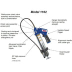 Buy now Lincoln 1162 Pneumatic Grease Gun with 30" High-Pressure Hose and Coupler, Variable Speed Trigger, 6,000 PSI, Fully Automatic, Continuous Operation, Combination Filler Coupler Air Bleeder Valve at indiglob india