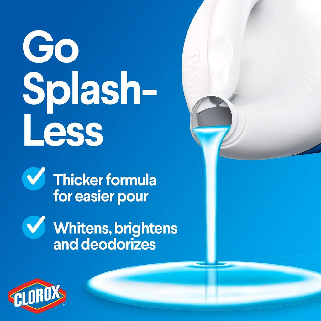 Buy now Clorox Splash-Less Bleach, Clean Linen Scent, 55 Ounces, 2 Pack (110 Ounces Total), Real Bleach Made Simpleâ„¢ at indiglob india