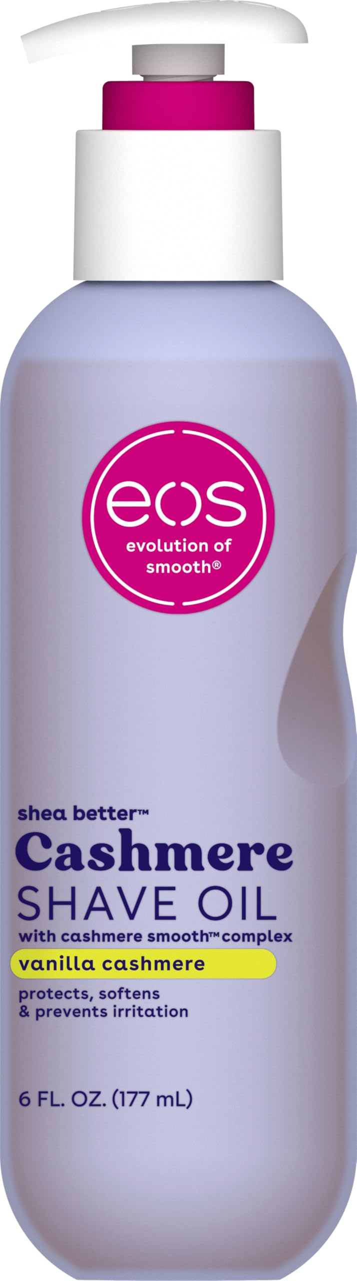 Buy now eos Cashmere Shave Oil â€“ Fresh & Cozy, Moisturizing Shave Oil with Shea Butter & Glycerin, Helps Prevents Irritation & Razor Burn, Vegan, 6 fl oz at indiglob india