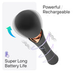 bed geek Cordless Wand Massager – Super Powerful Handheld Massage with 20 Speeds & 8 Patterns, Soft Silicone Head, Quiet Motor, LED Display, Body-Safe & Waterproof Black & Rose Gold