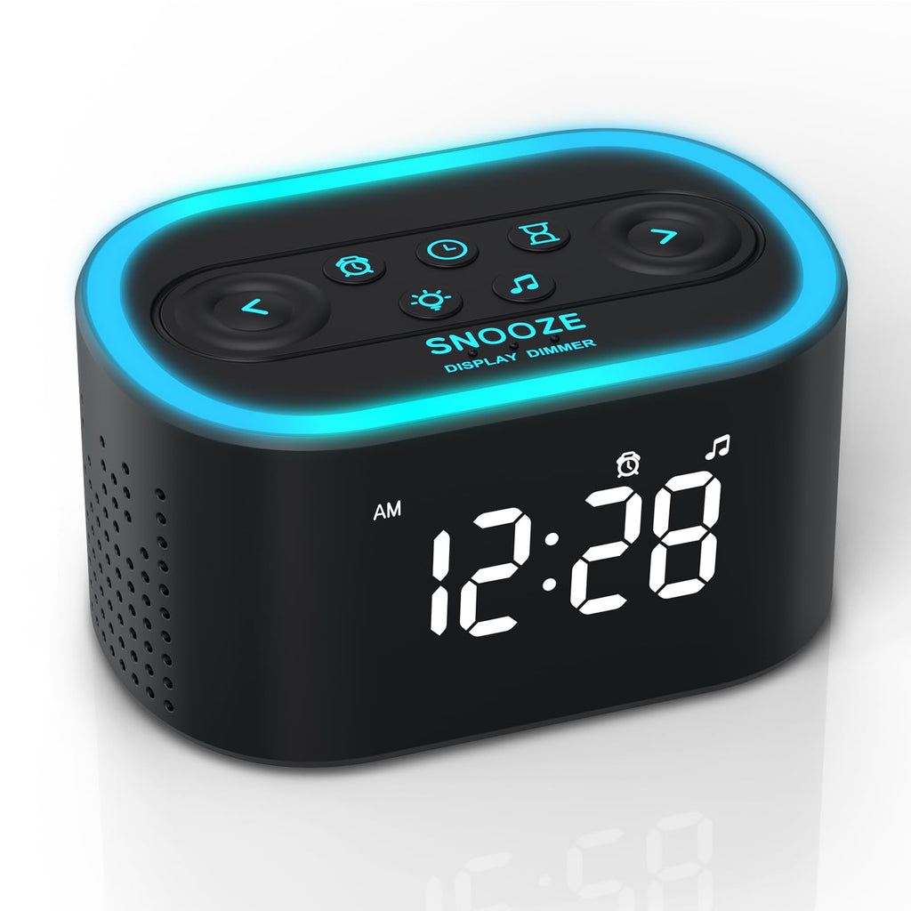 REACHER Digital Alarm Clock & White Noise Sound Machine for Bedroom