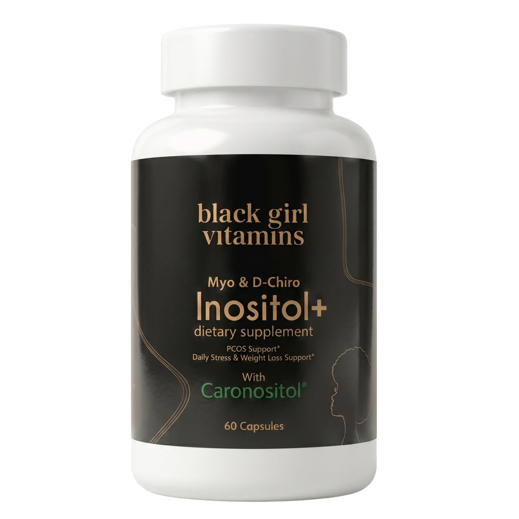 Black Girl Vitamins Inositol Supplement, 2000mg Myo + 50mg D-Chiro, Vegan Capsules to Support Hormone Balance, Healthy Ovarian & Menstrual Wellness, 60 Count