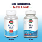KAL Silica Plus, Silica Gel with Horsetail Extract, Healthy Hair, Skin & Nails Support, Maximum Absorption, Vibrant Hair, Glowing Skin Supplement, Vegan, Gluten Free, 90 Serv, 90 Quick Dissolve Tabs