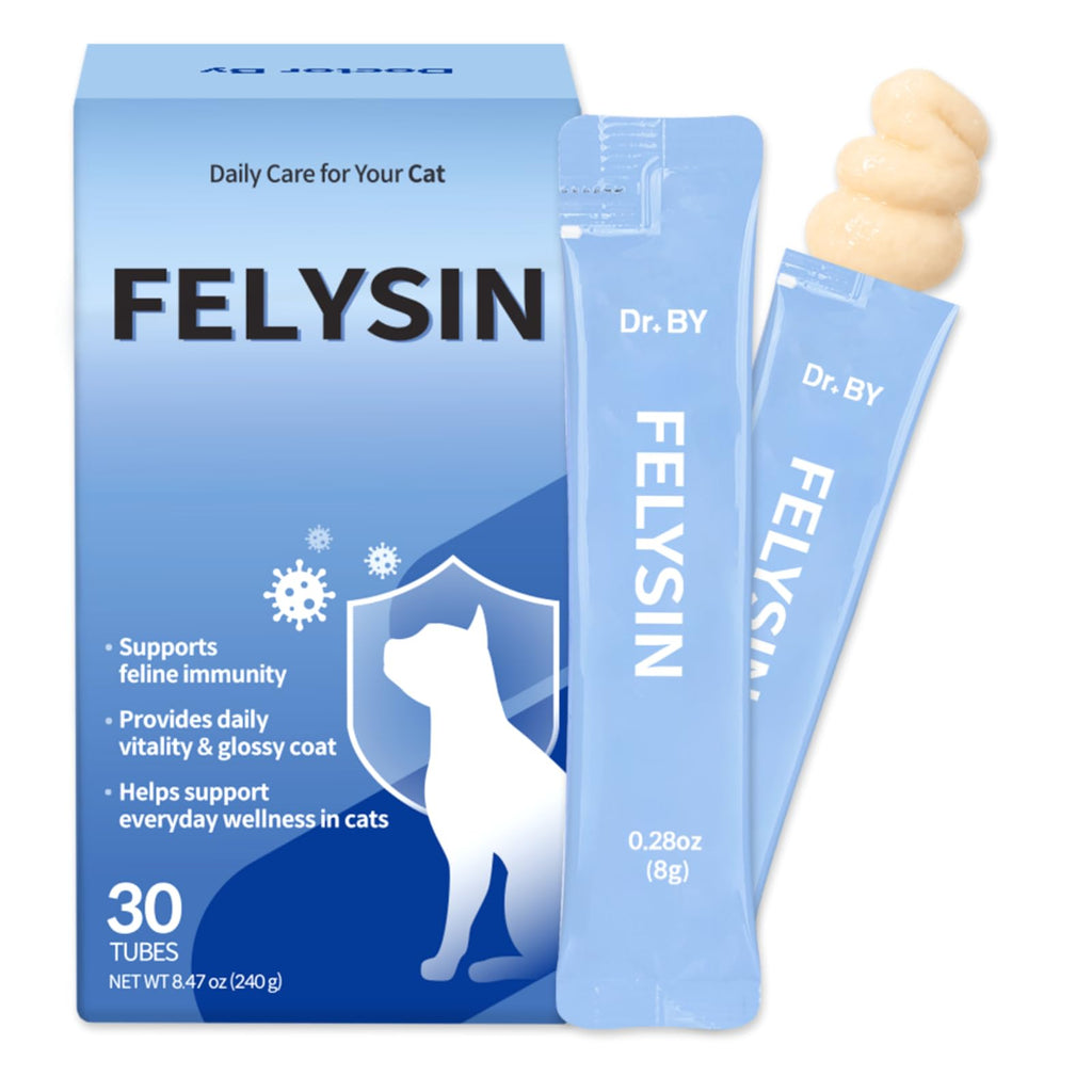 Doctor By FELYSIN L-Lysine for Cats Lickable Immune Support Supplement Allergy Relief, Sneezing, Runny Nose, Cold, Watery Eyes Respiratory Health with Beta-Glucan & Taurine – 30 Individually Packaged