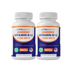Vitamatic Vitamin B12 1000 mcg Fast Dissolve – 365 Tablets – Natural Berry Flavor – Supports Energy Metabolism & Nervous System Health