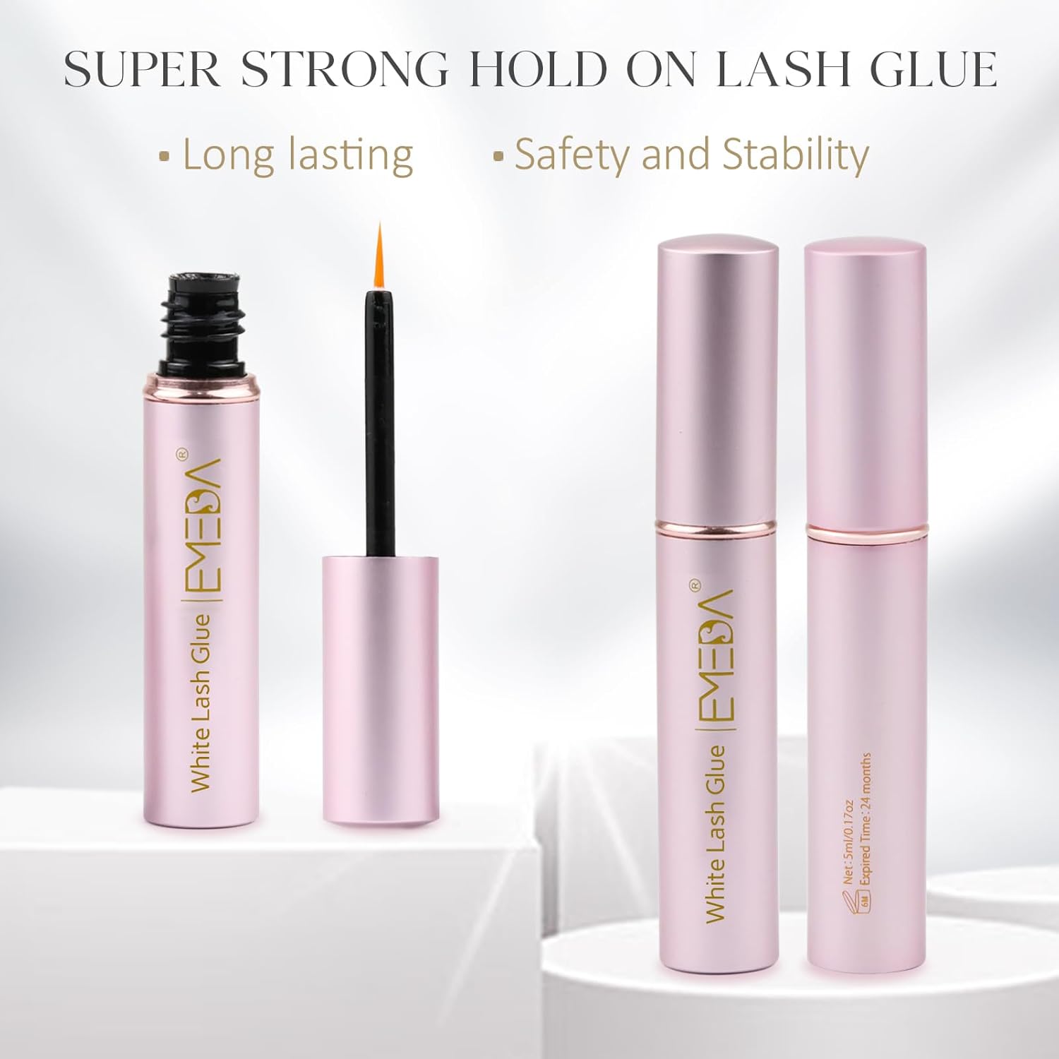 Buy now EMEDA Eyelash Glue for False Lashes Super Strong Hold Long Lasting 24H Waterproof Latex Free Best Lash Glue Eyes Strip White Clear Adhesive 5ml 0.17oz at indiglob india