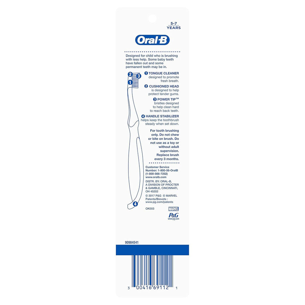 Buy now Oral-B Kid's Manual Toothbrush Featuring Marvel's Spiderman, Soft Bristles, for Children and Toddlers 3+, 2 Count at indiglob india