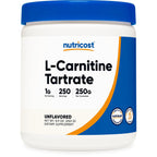 Nutricost L-Carnitine Tartrate Powder (250 Grams) 250 Servings | 1 Gram Per Serving
