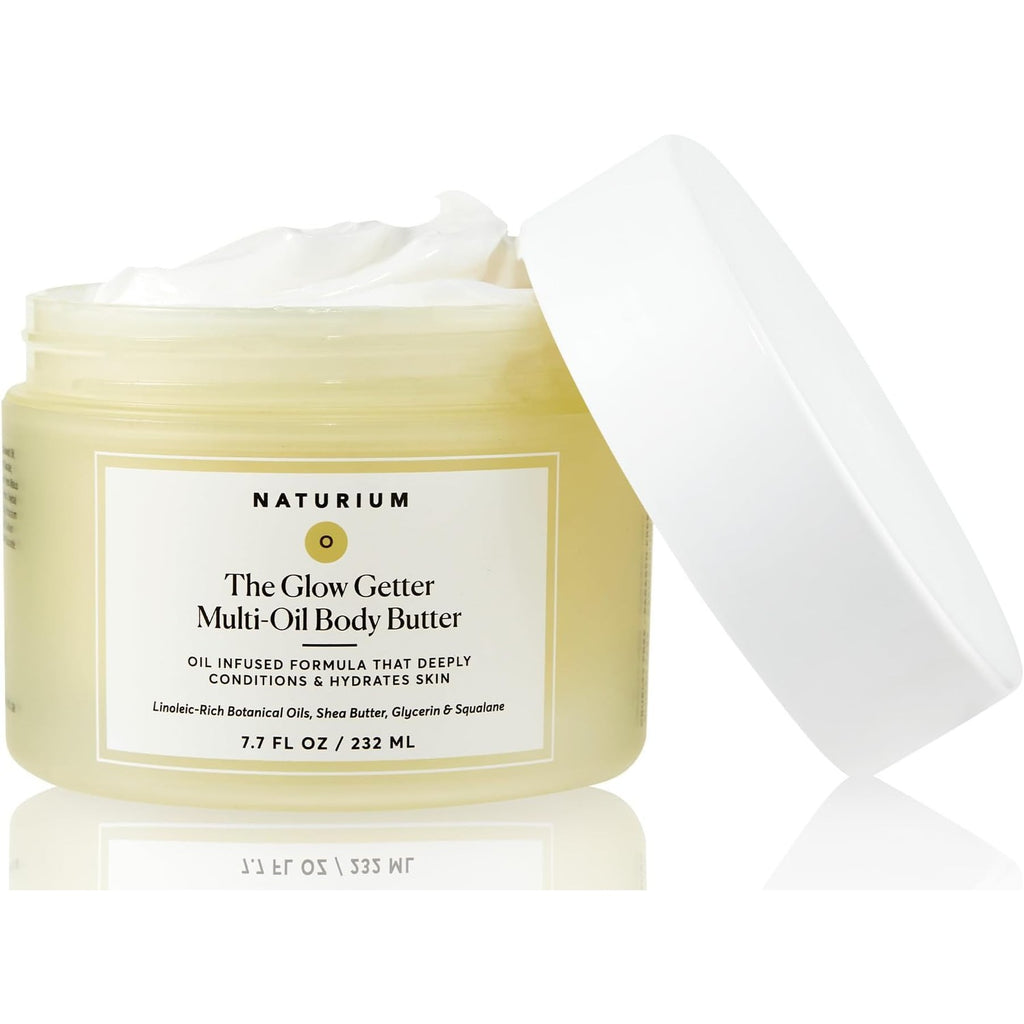 Naturium The Glow Getter Multi-Oil Body Butter, 7.7 fl oz | Nourishing Whipped Moisturizer, Oil Infused Formula with Shea Butter, Glycerin & Squalane, Deep Hydration for All Skin Types
