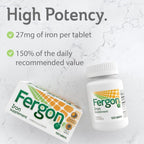 Buy now Fergon High Potency Iron Highly Soluble & Easily Digested, 27 mg Iron, 100 Tablets at indiglob india