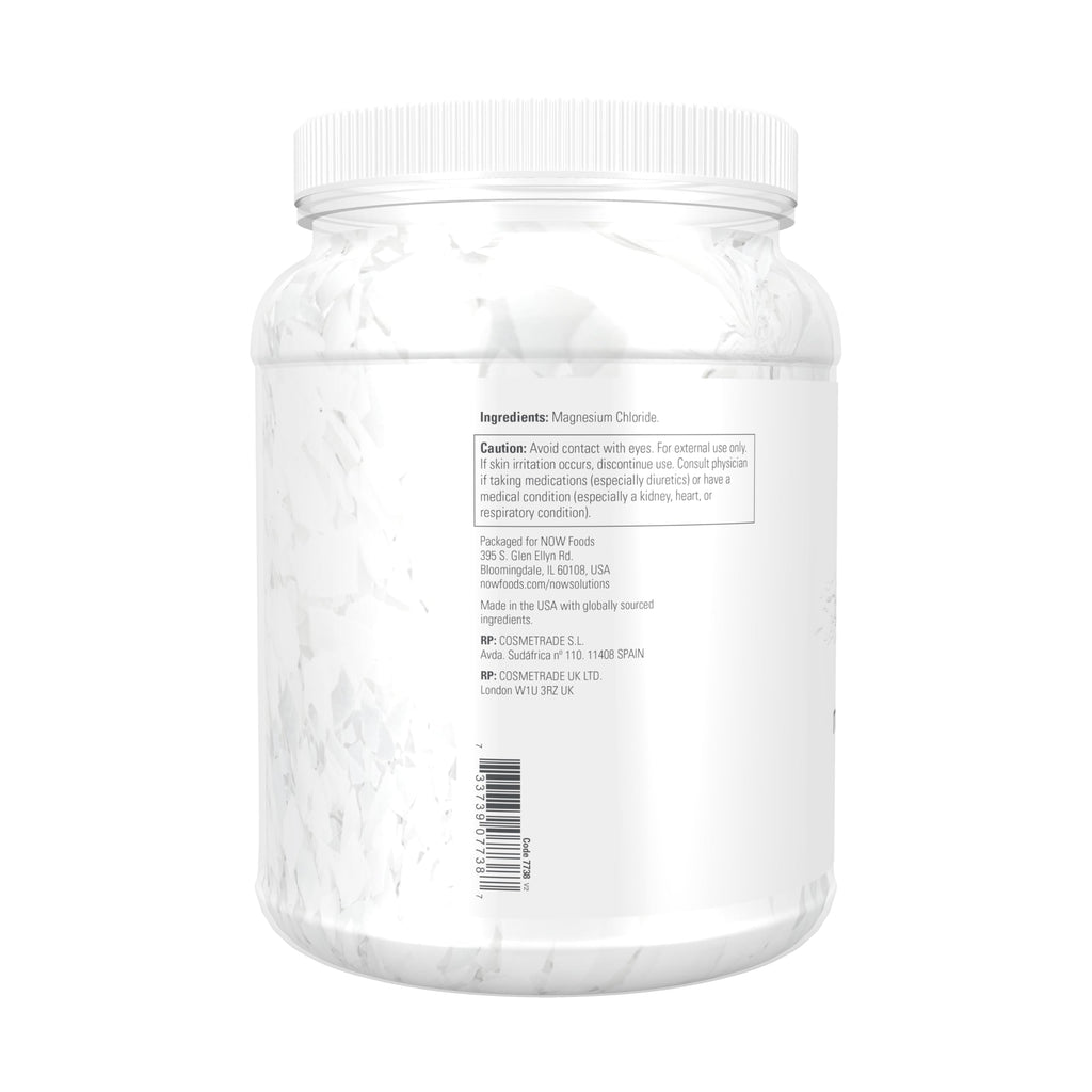 NOW Foods Solutions, Magnesium Flakes, 100% Pure, from the Ancient Seabed, Highly Concentrated, 54-Ounce