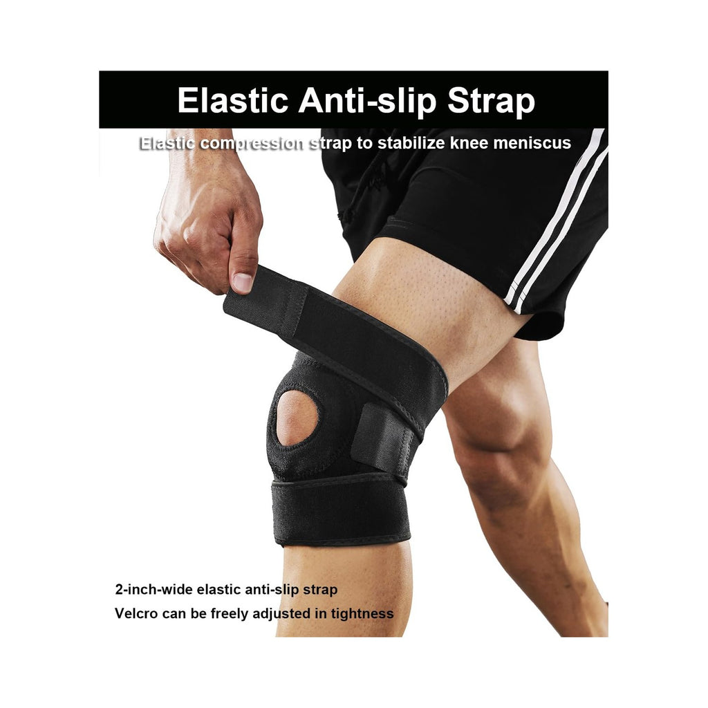 SUJAYU Knee Brace for Women Men with Side Stabilizers, 2 Pack Knee Braces for Knee Pain ACL MCL Arthritis Joint Pain Relief, Adjustable Compression Sleeve Patellar Tendon Support Strap