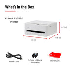 Canon PIXMA TS6520 Wireless Color Inkjet Printer, Duplex Printing, Copier/Scanner, 1.42" OLED Display, Compact, White