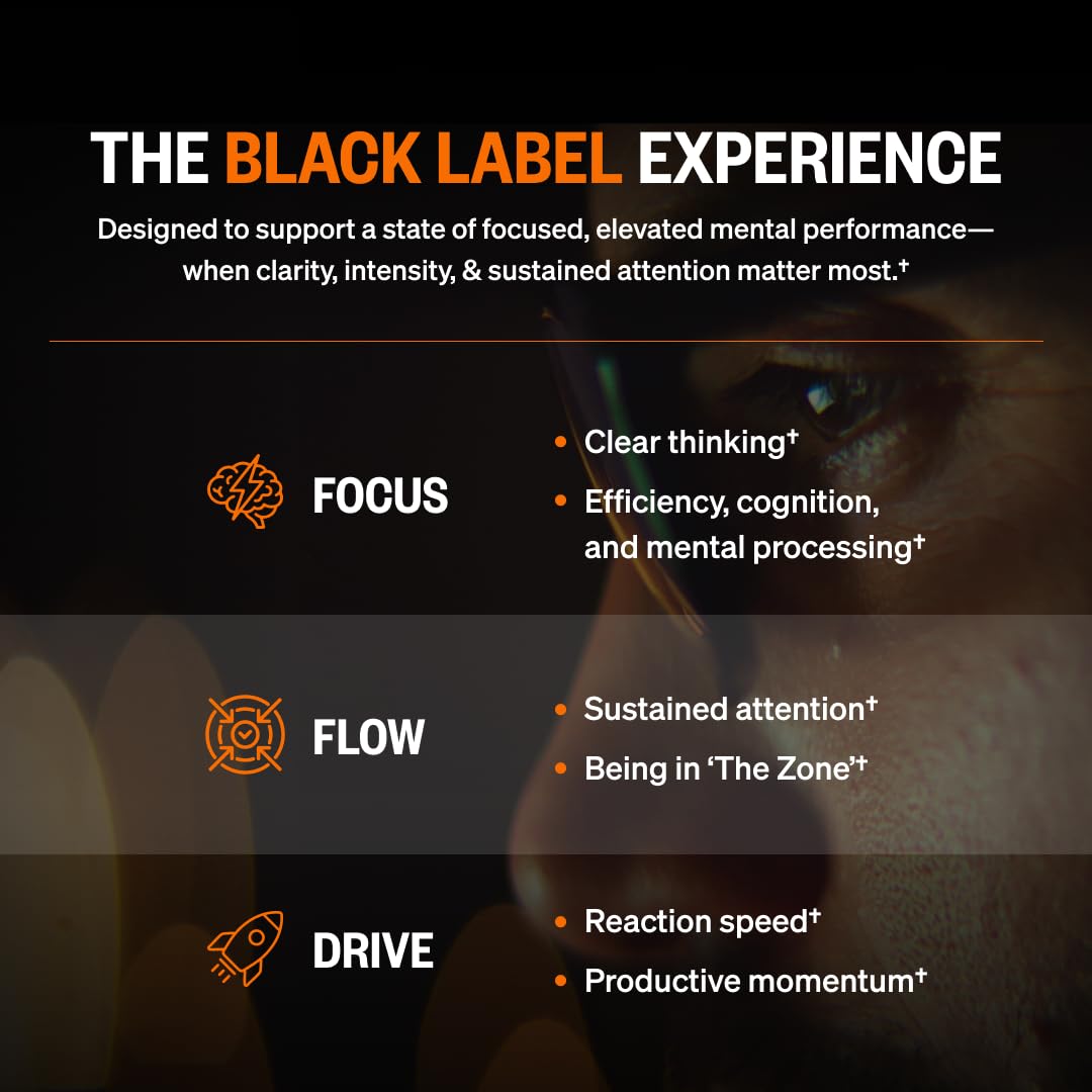 ONNIT Alpha Brain Black Label Nootropic, Citicoline & Lions Mane, 80 Count | IGEN Non-GMO Tested; Citicoline, Lions Mane, Lutemax Lutein, L-Theanine & Mucuna Pruriens; concentration, memory support
