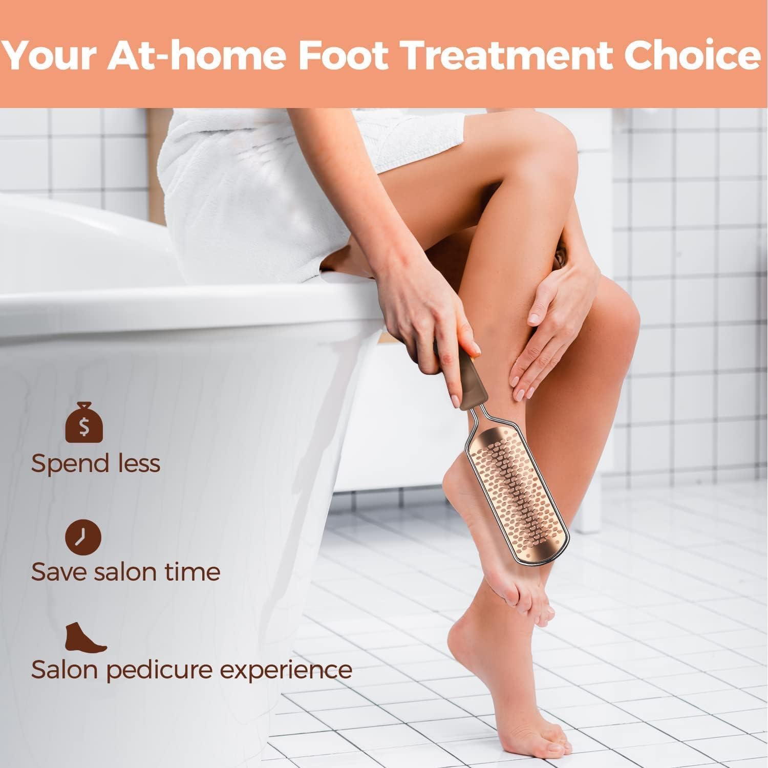 Buy now Foot File Foot Scrubber Pedicure - Callus Remover for Feet Easkep Professional Grater Rasp Foot Scraper Corns Callous Removers Cracked Dead Skin Remover for Dry and Wet Feet (Golden) at indiglob india