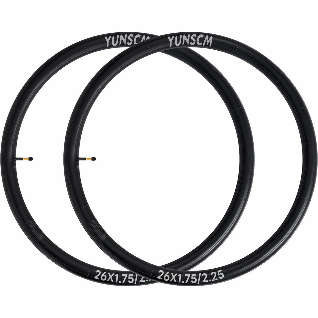 26" Heavy Duty Bike Tubes 26x1.75/1.95/2.0/2.10/2.125/2.25 (45/57-559) 26 Bicycle Tubes Premium Butyl Rubber Compatible with Road,Gravel,Mountain Bike Tire Tubes Schrader Valve AV48mm 2-PCS