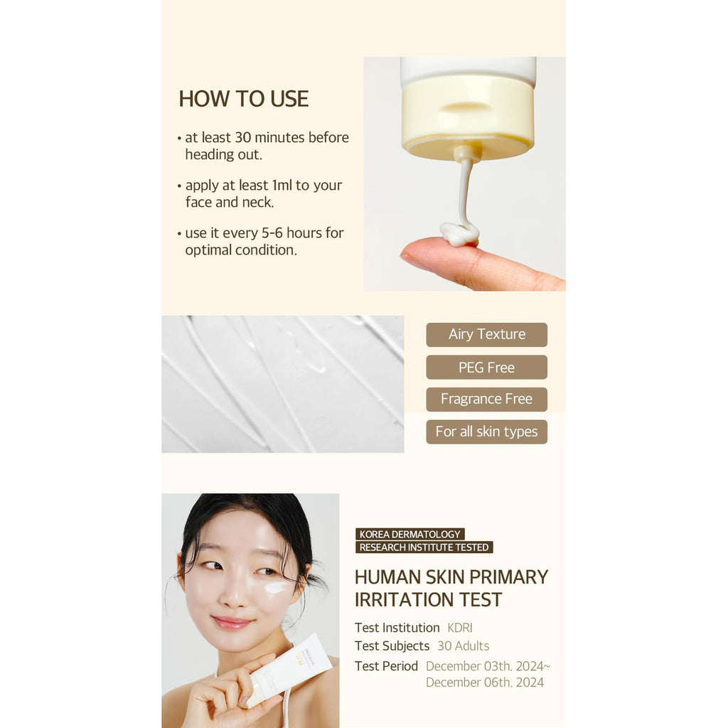 mixsoon Bean Sunscreen-Lightweight Airy Texture SPF 50 No Pilling Korean Sunscreen for Face, No White Cast, Non-Sticky Stocking Stuffers 50ml / 1.69 fl.oz. Korean Glass Skin Care (Bean, 1.69)