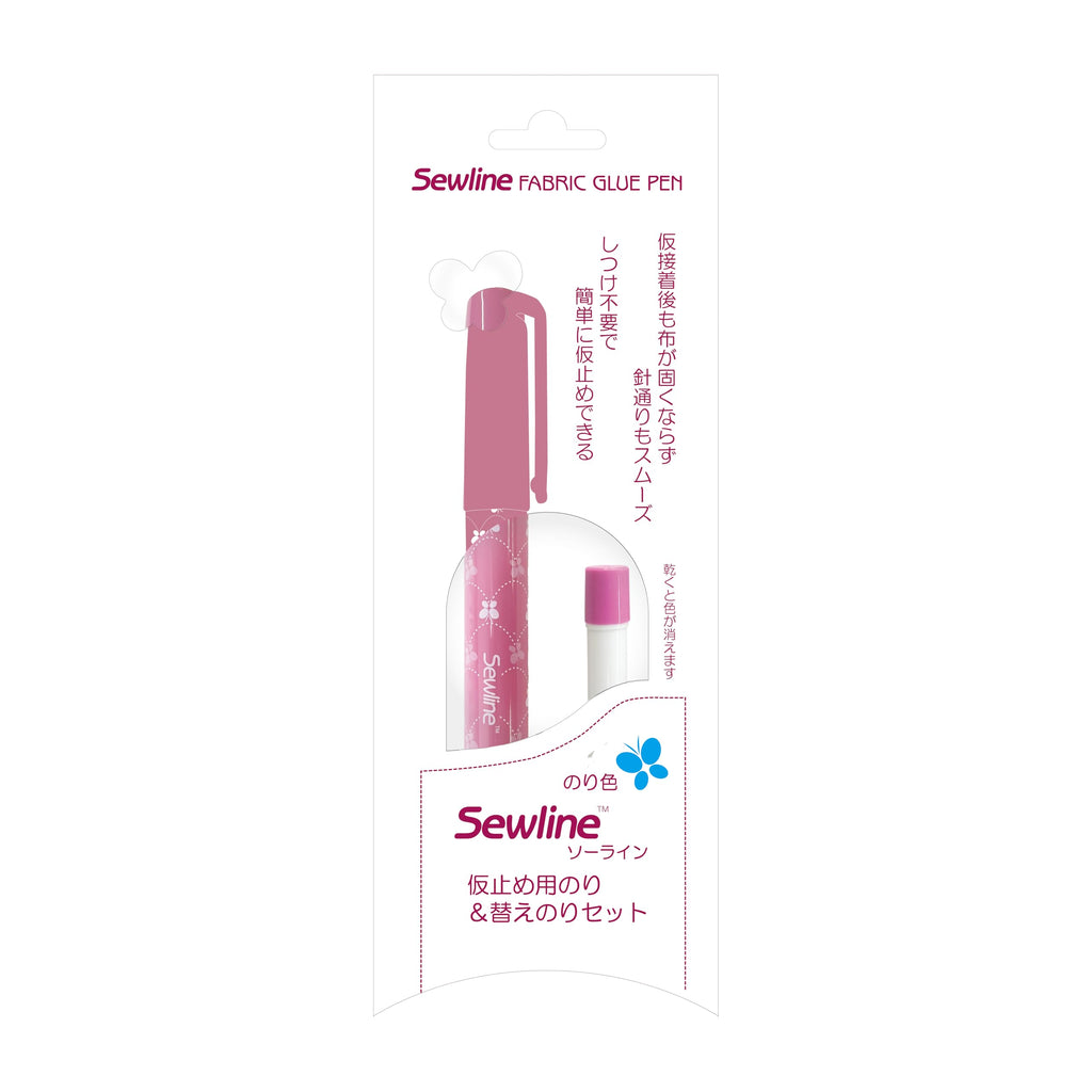 Sewline Riolis Sewline Water-Soluble Fabric Glue Pen with Refill-Blue