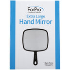 ForPro Professional Collection Extra Large Hand Mirror with Handle, 9" W x 12" L, Multi-Purpose Handheld Mirror with Distortion-Free Reflection, Black (Pack of 2)
