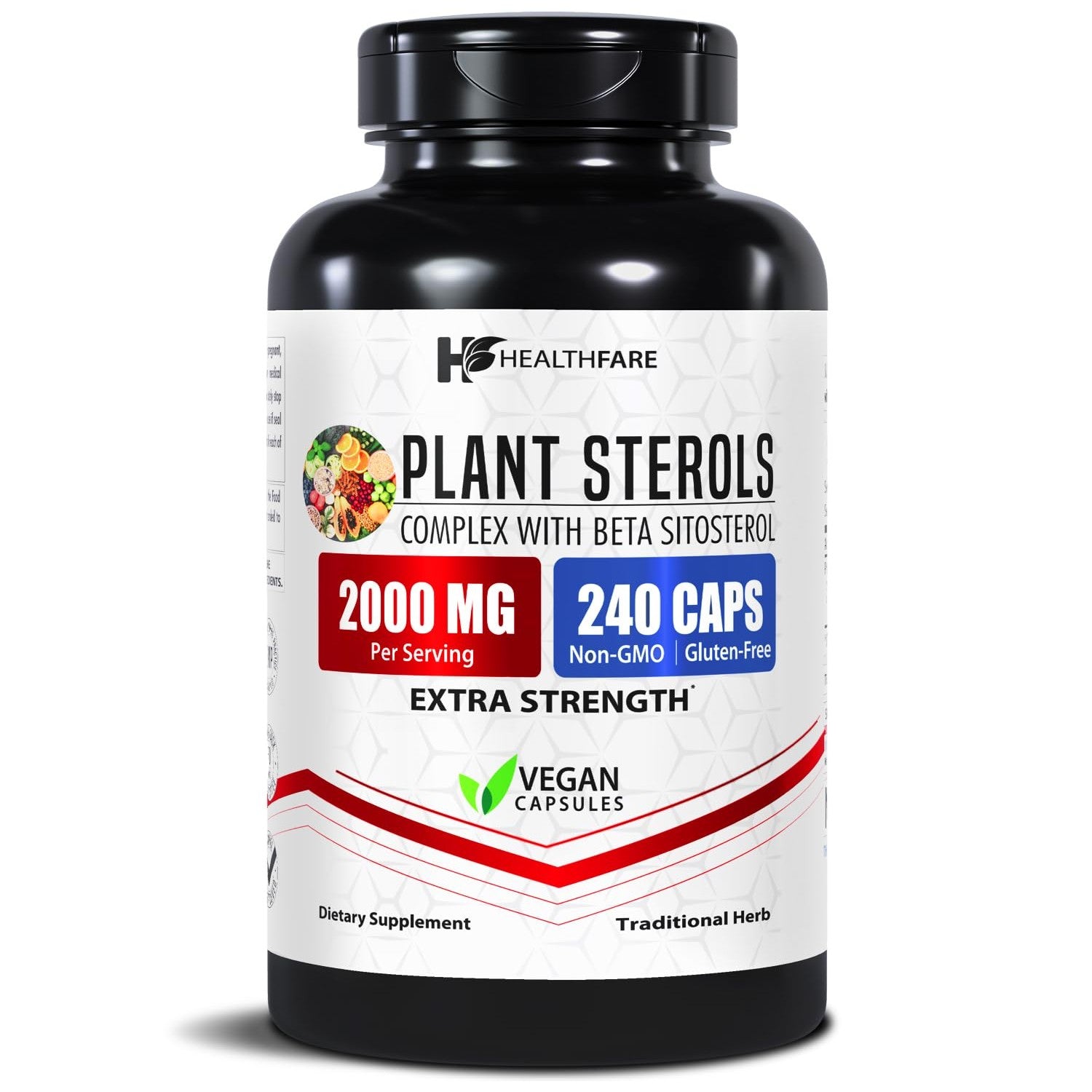 Healthfare Plant Sterols Capsules | 240 Vegan Capsules | Beta Sitosterol & Phytosterol Complex | Plant-Based Supplement | Non-GMO & Gluten-Free | Made in the USA