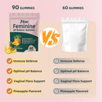 Women Gummies for pH Balance, Premium Feminine Vaginal Health Probiotics Her Gummy, Immune Support, Vegan, Gluten-Free, Pineapple Flavour 60 Gummies 30 Servings