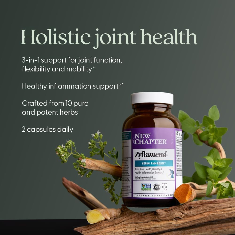 Buy now New Chapter Zyflamendâ„¢ Multi-Herbal Pain Reliever+ Joint Supplement, 10-in-1 Superfood Blend with Ginger & Turmeric for Healthy Inflammation Response & Herbal Pain Relief+, 60 Count at indiglob india