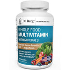 Dr. Berg Whole Food Multivitamin with Minerals - Daily Multivitamin for Men and Women - Includes Premium Whole Food Fruits and Vegetable Blend with Folate, Alpha-lipoic Acid and More - 60 Capsules