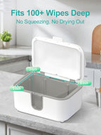 Baby Wipes Warmer, Diaper Wipe Warmer with Night Light, White