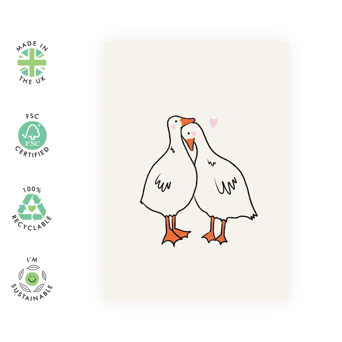 CENTRAL 23 Boyfriend Birthday Card - Girlfriend Anniversary Card - Ducks In Love - Wedding Anniversary Card For Husband Wife - I Miss You Card - Comes With Fun Stickers