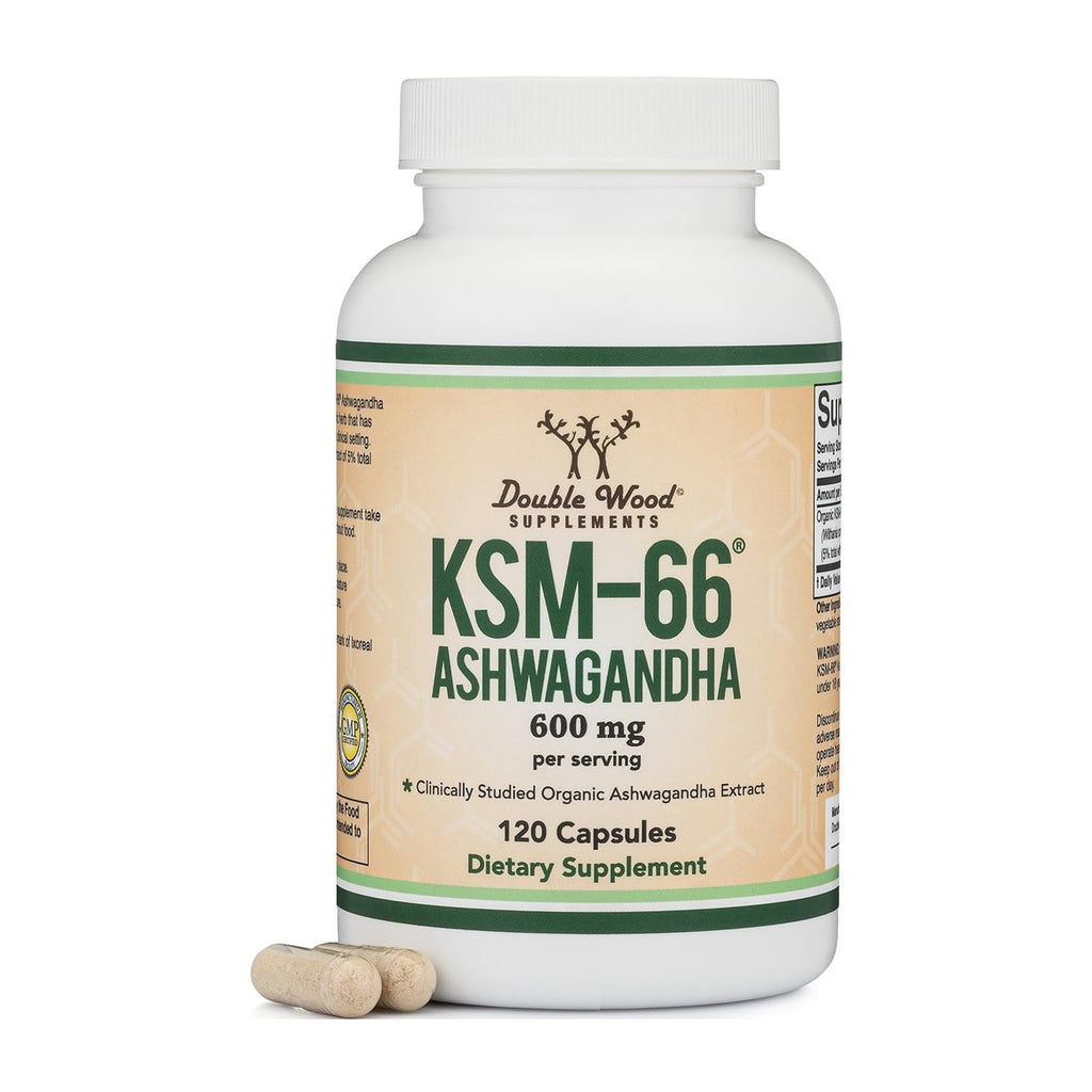 KSM-66 Ashwagandha 600mg, Organic, Sleep + Stress Support, 120 Capsules | Sleep + Stress Supplement, Full-Spectrum KSM-66, Most-Studied Form, Organic, Take PM or Split AM/PM, Gluten-Free