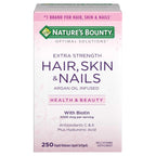Nature's Bounty Optimal Solutions Extra Srength Hair Skin & Nails 5000 mcg of Biotin, Softgels 150 ea (Pack of 3)