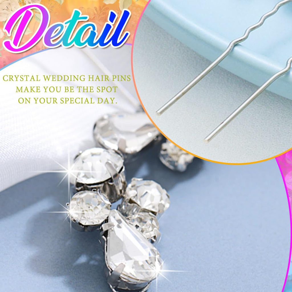 Buy now Easedaily Rhinstone Bride Wedding Hair Pins Silver Crystal Bridal Hair Pieces Hair Accessories for Women and Girls (pack of 2) (A-Silver) at indiglob india