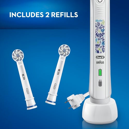 Buy now Oral-B Kids Electric Toothbrush with Coaching Pressure Sensor and Timer, Rechargeable Toothbrush with Brush Head, Sparkle & Shine at indiglob india