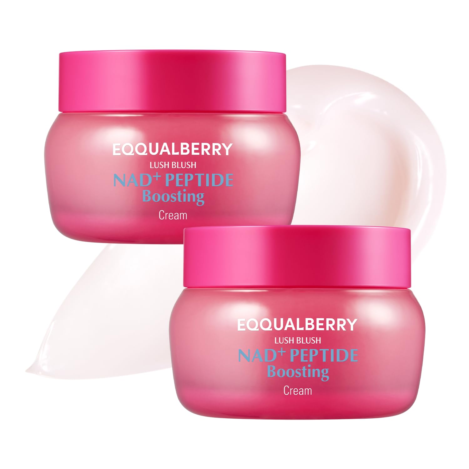 EQQUALBERRY NAD+ Peptide Boosting Cream – NAD+ 5% & 13 Peptides Anti-Aging Korean Skincare Face & Body Cream | Firming & Lifting Pink Neck Cream for Sagging Skin (1.69 fl.oz / 50ml)