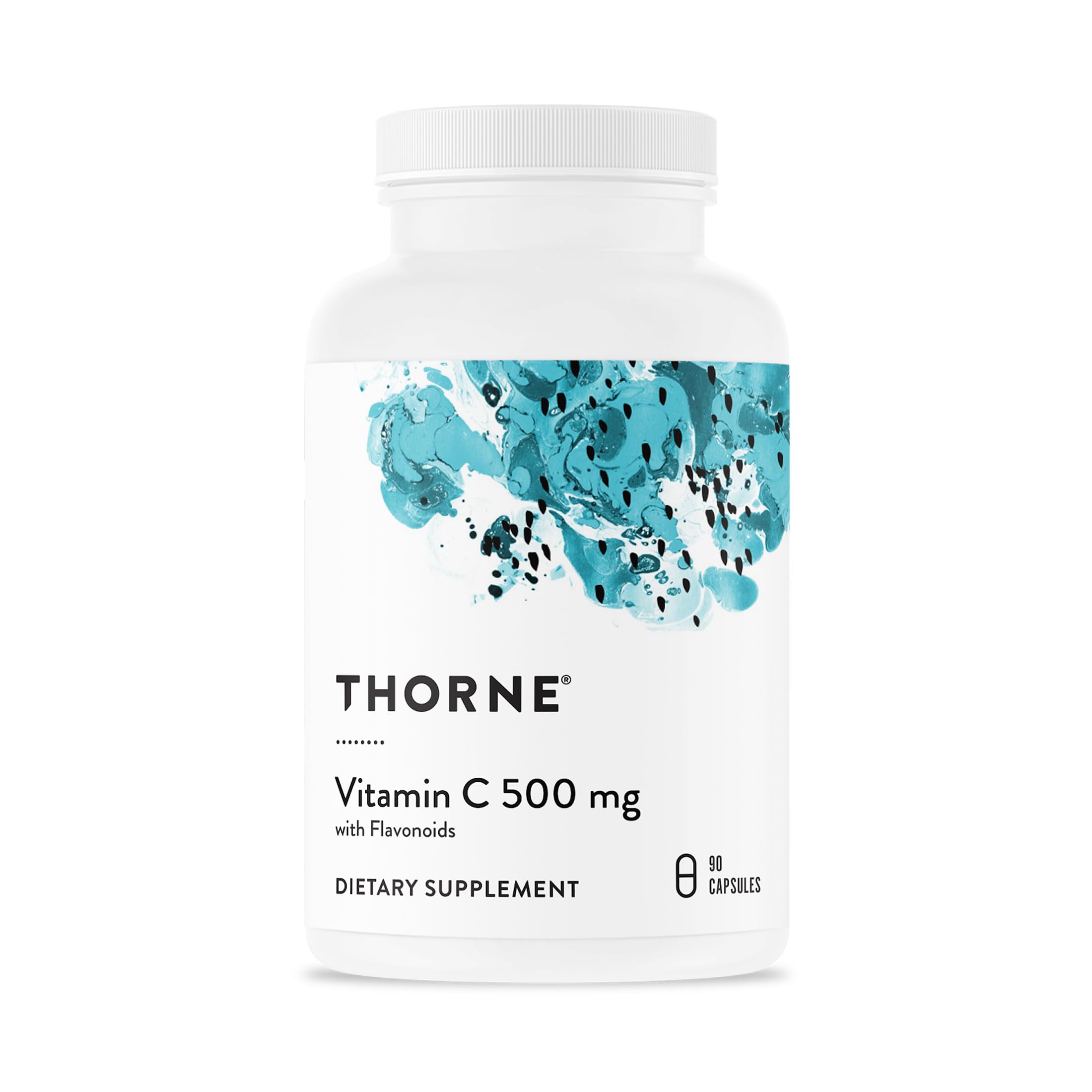 THORNE Vitamin C 500 mg, Citrus Bioflavonoids from Oranges, 90 Capsules | Supports Optimal Immune Function, Collagen Production & Liver Detoxification*, Antioxidant Properties, NSF Contents Certified