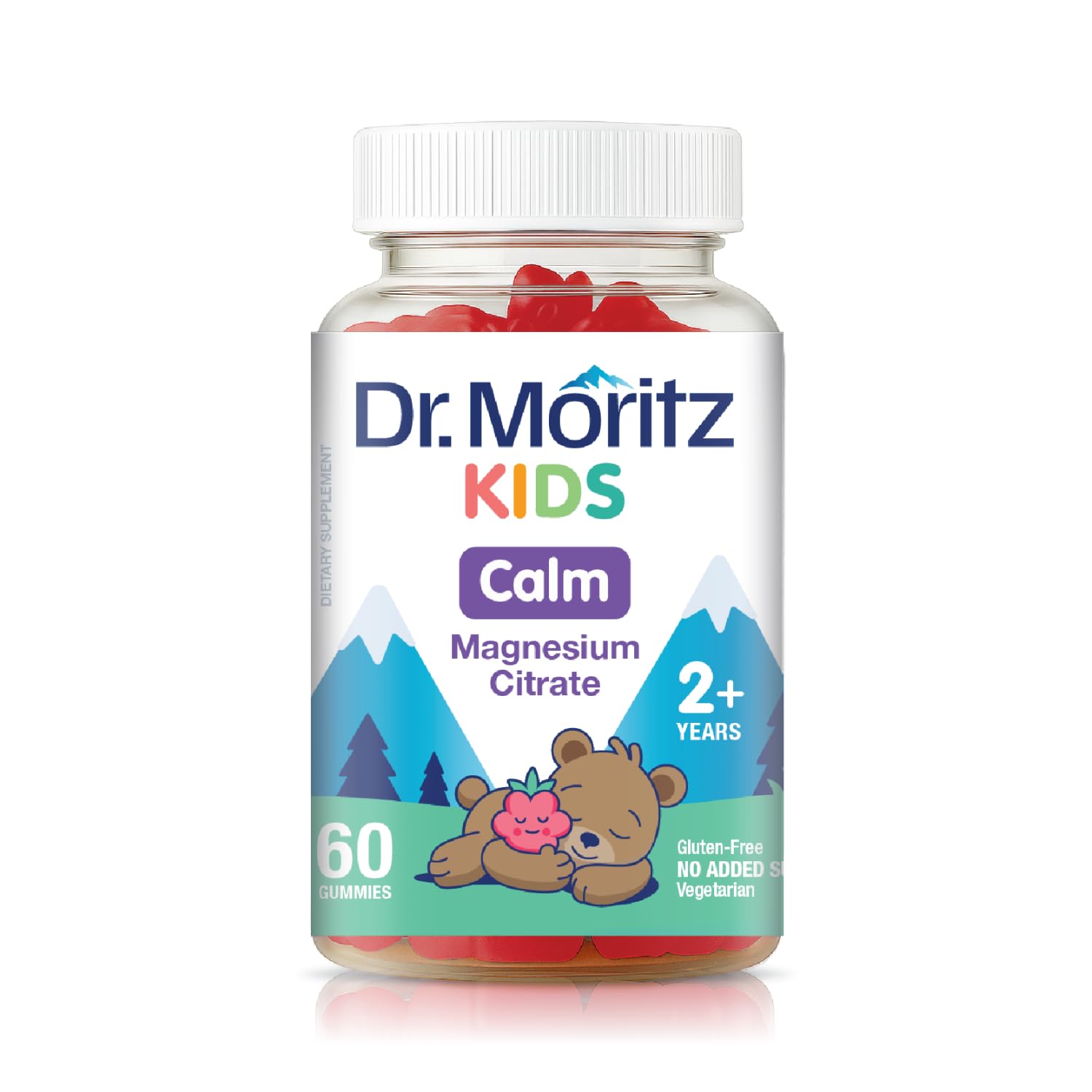 Dr. Moritz Calm Kids Magnesium Gummies, No Sugar Magnesium Kids Supplement | Kids' magnesium gummies that promote calm before bedtime, encourage restful sleep, and boost energy - 2 - Pack (60 Count)