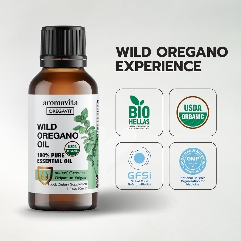 Buy now Wild Oregano Oil Organic - 100% Pure Undiluted Organic Wild Oregano Oil with 86-90% Carvacrol, Immune Support - Plant-Based, Herbal Supplement - Vegan, Non GMO, Gluten Free, 1fl.oz/30ml at indiglob india