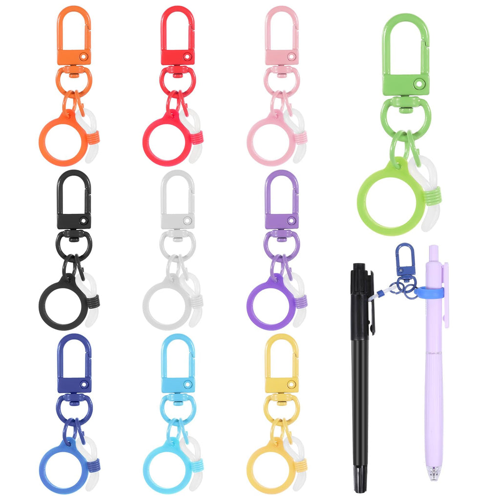 Mini Coloured Pen Clips, 10Pcs Nurse Badge Reel Accessory with Lobster Clasp, Retractable Holder for Nurses, Pen Converter, Silicone Pens Holder for Lanyard, Nurse, Teachers, Office