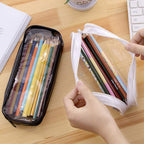 BlingKingdom 2PCS Clear Cases with Zipper, Makeup Brush Bag for Traveling