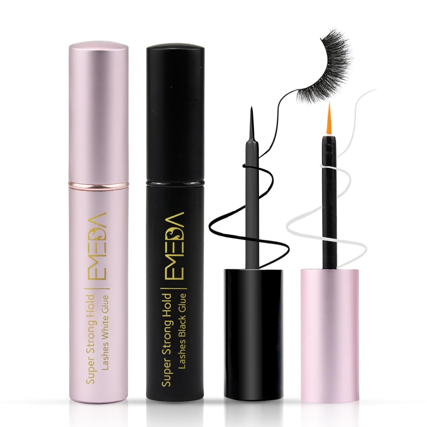 Buy now EMEDA Eyelash Glue for False Lashes Super Strong Hold Long Lasting 24H Waterproof Latex Free Best Lash Glue Eyes Strip White Clear Adhesive 5ml 0.17oz B-2 Pcs Lash Glue at indiglob india