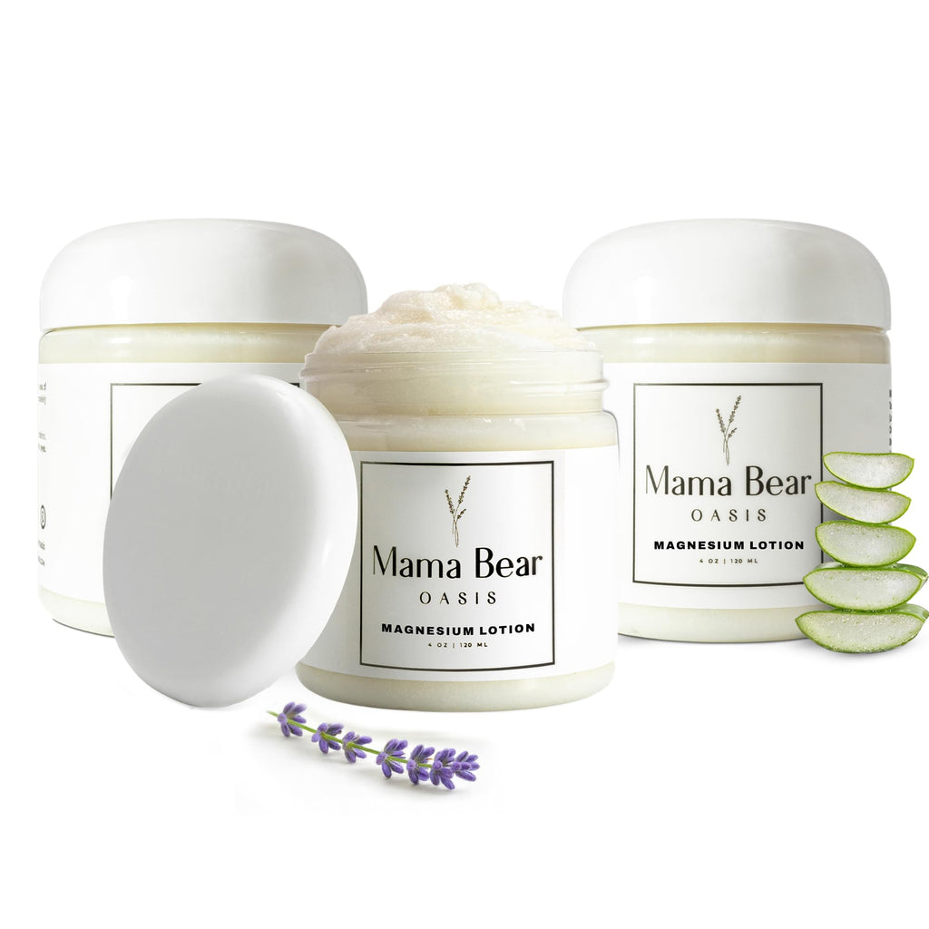 Mama Bear Oasis Magnesium Cream - Magnesium Lotion for Feet (Pack of 2) | Arnica, Vitamin B6, Aloe Vera and MSM, Vegan and Cruelty-Free, For Hands, Legs and Toes