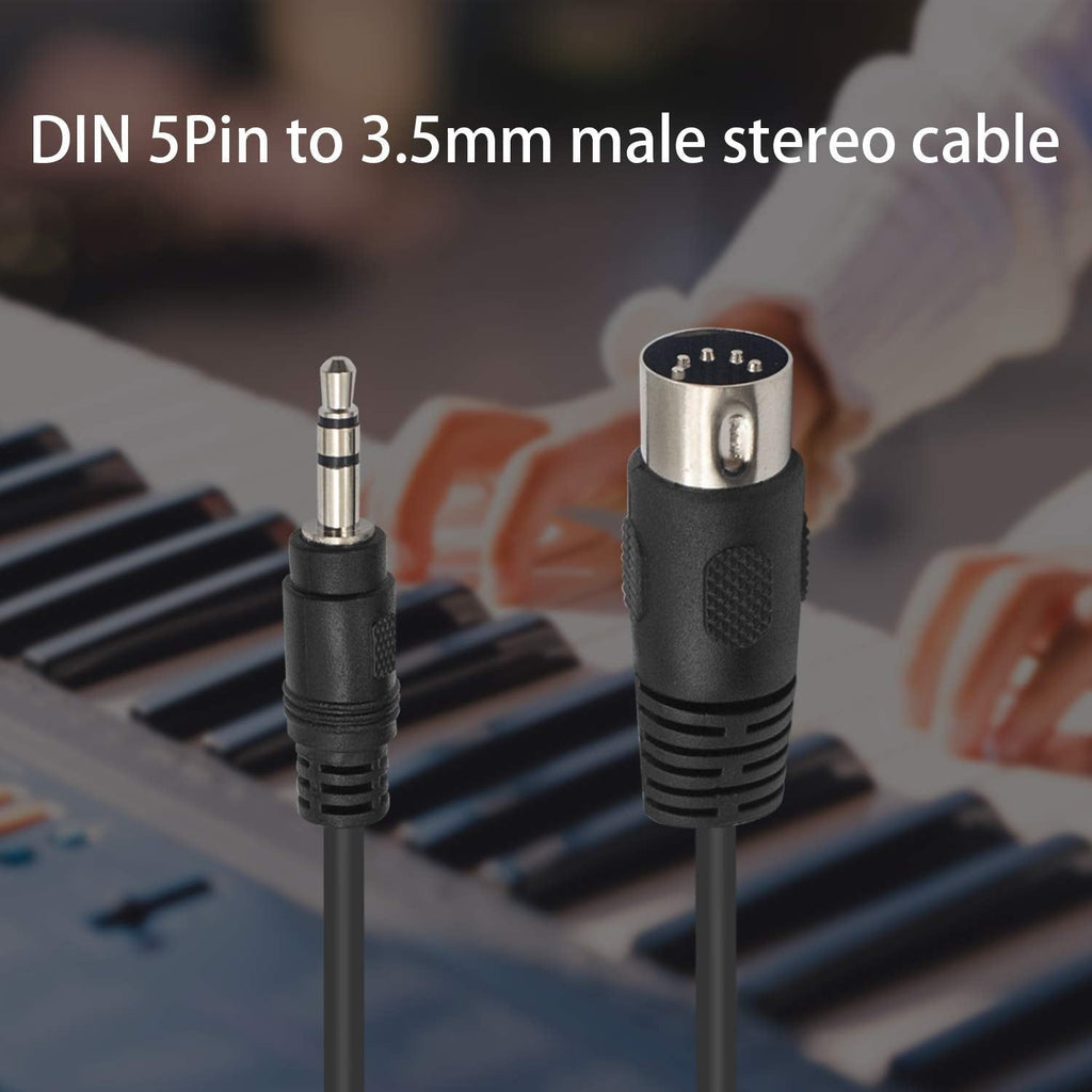 Buy now Poyiccot MIDI Cable, 1.5M/5Ft 5-Pin DIN Plugs Male to 3.5mm 1/8 inch TRS Male Jack Stereo Plug Converter Cable Audio Cable (DIN-3.5mm) at indiglob india
