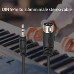 Buy now Poyiccot MIDI Cable, 1.5M/5Ft 5-Pin DIN Plugs Male to 3.5mm 1/8 inch TRS Male Jack Stereo Plug Converter Cable Audio Cable (DIN-3.5mm) at indiglob india