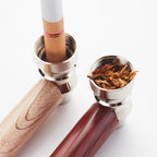 2pc Short Realistic Wood Grain Tobacco Pipe With Cleaner Tamper Tool Black Bag, 3 inch Smoking Pipe Accessories Kit