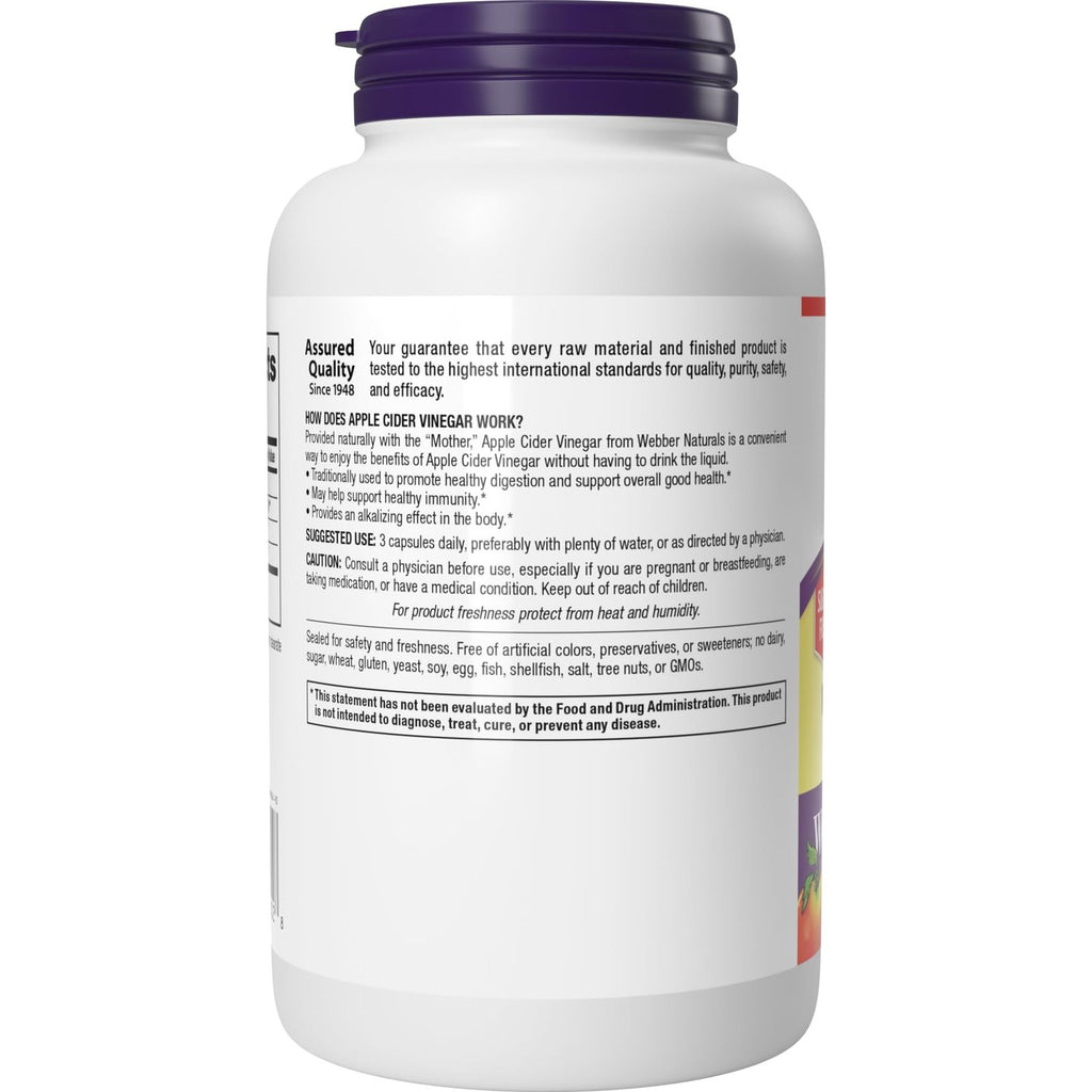 Webber Naturals Apple Cider Vinegar Capsules 1500mg, 240 Capsules