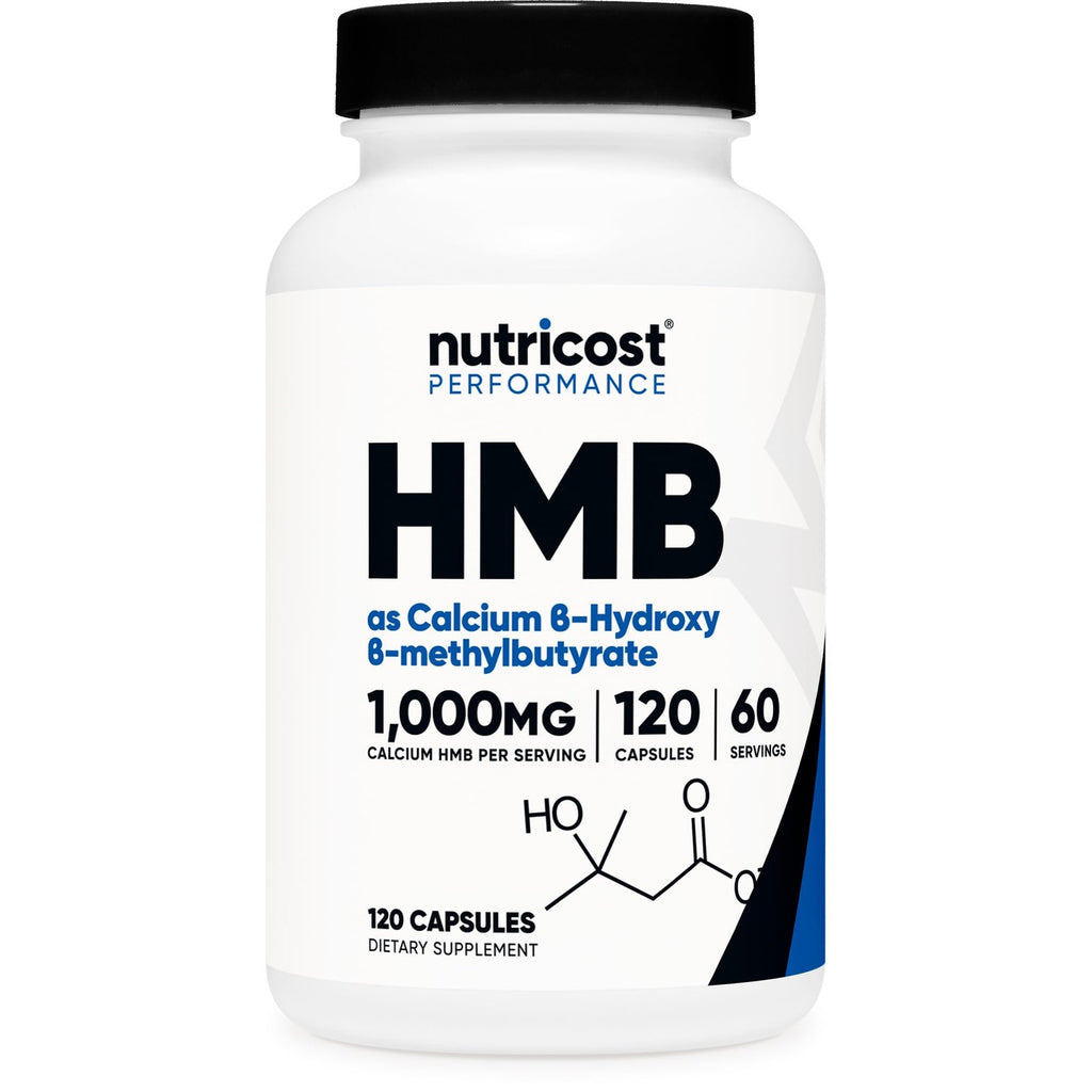 Nutricost HMB (Beta-Hydroxy Beta-Methylbutyrate) 1000mg, 120 Capsules | 500mg Per Capsule, 60 Servings - Gluten Free and GMO-Free