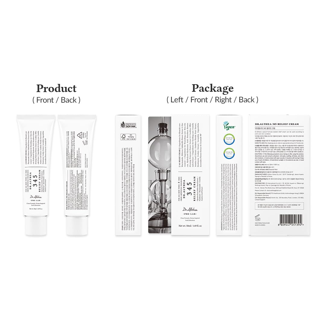Buy now Dr.Althea 345 Relief Cream, Daily Face Moisturizer, Blemish Relief Care, Soothing Recovery & Moisture, Korean Vegan Skin Care for All Skin Types, 1.69 Fl Oz (Pack of 1) at indiglob india