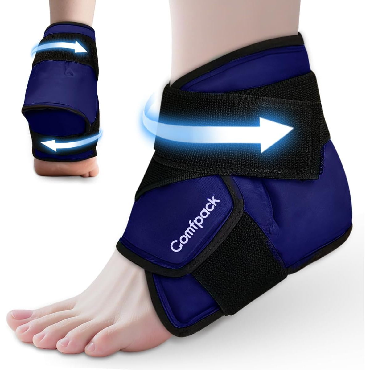 Buy now Heel Ice Pack Wrap for Plantar Fasciitis Relief, Ankle Ice Pack Wrap for Swelling, FSA Eligible, Reusable Gel Cold Pack for Foot Pain Relief, Achilles Tendonitis, Ankle Sprain, Heel Pain Dark Blue at indiglob india