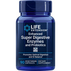Life Extension Enhanced Super Digestive Enzymes and Probiotics, 60 Capsules | B. Coagulans Probiotic & Blend of 10 Digestive Enzymes, Supports Digestion, Comfort & GI Balance for Plant-Based Diets