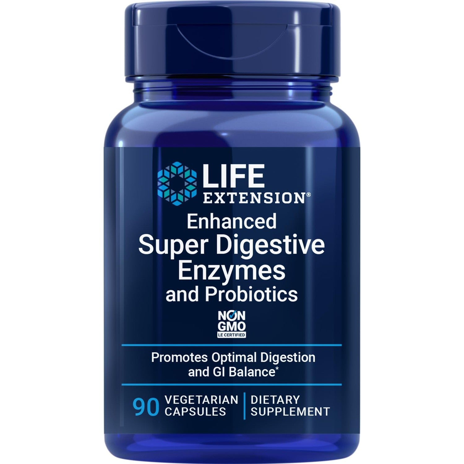 Life Extension Enhanced Super Digestive Enzymes and Probiotics, 60 Capsules | B. Coagulans Probiotic & Blend of 10 Digestive Enzymes, Supports Digestion, Comfort & GI Balance for Plant-Based Diets